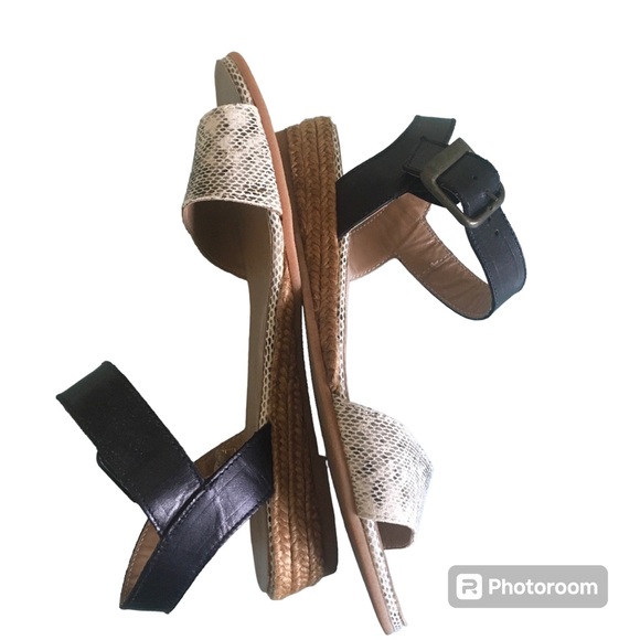 Leather Sandals 2-tone ERIC MICHAEL SZ 38, handmade in Spain - Picture 5 of 8